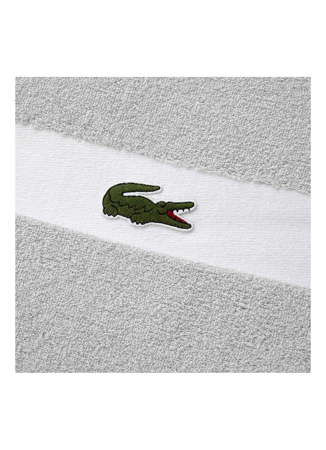 Lacoste L Casual badlaken - 450 gr/m2 - 90 x 150 cm - detail zilver