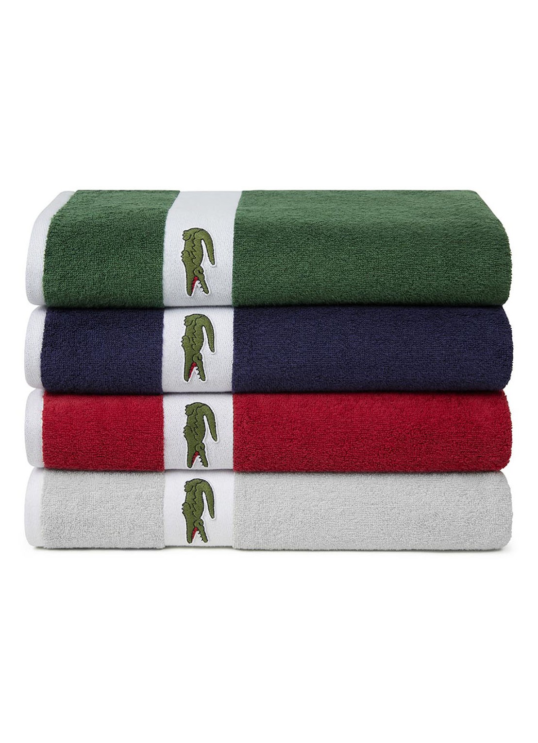 Lacoste L Casual badlaken - 450 gr/m2 - 90 x 150 cm - detail 3 zilver
