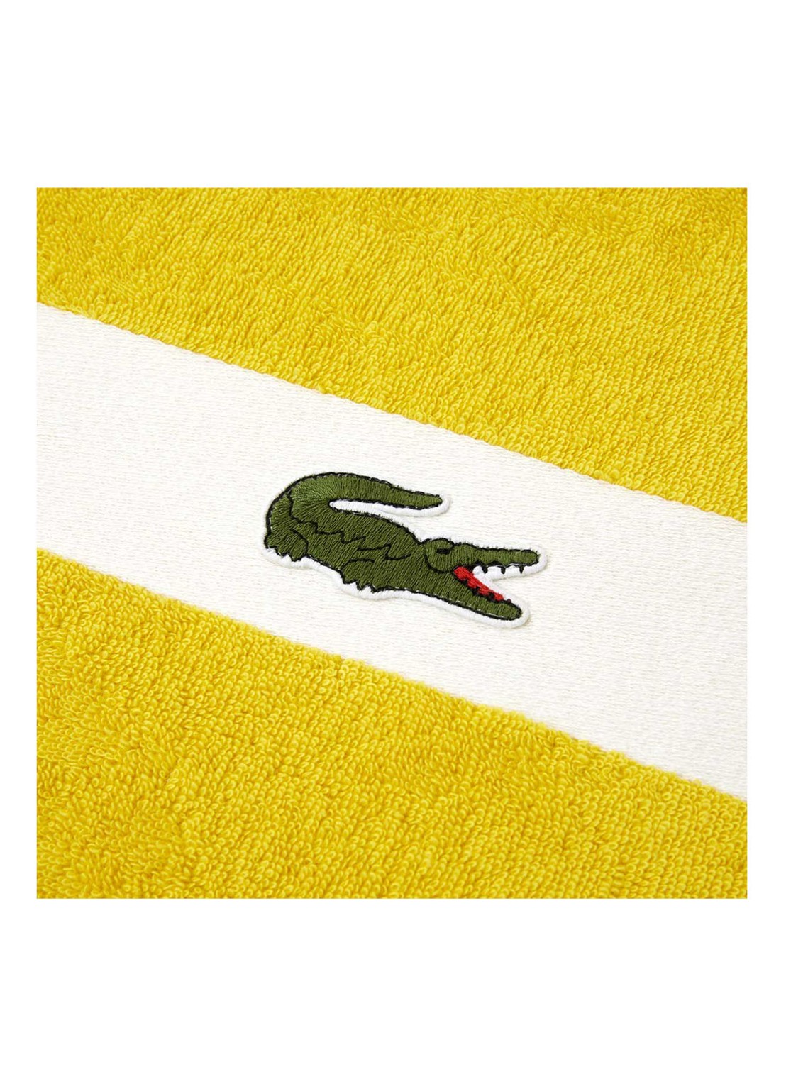 Lacoste L Casual badlaken - 450 gr/m2 - 90 x 150 cm - detail geel