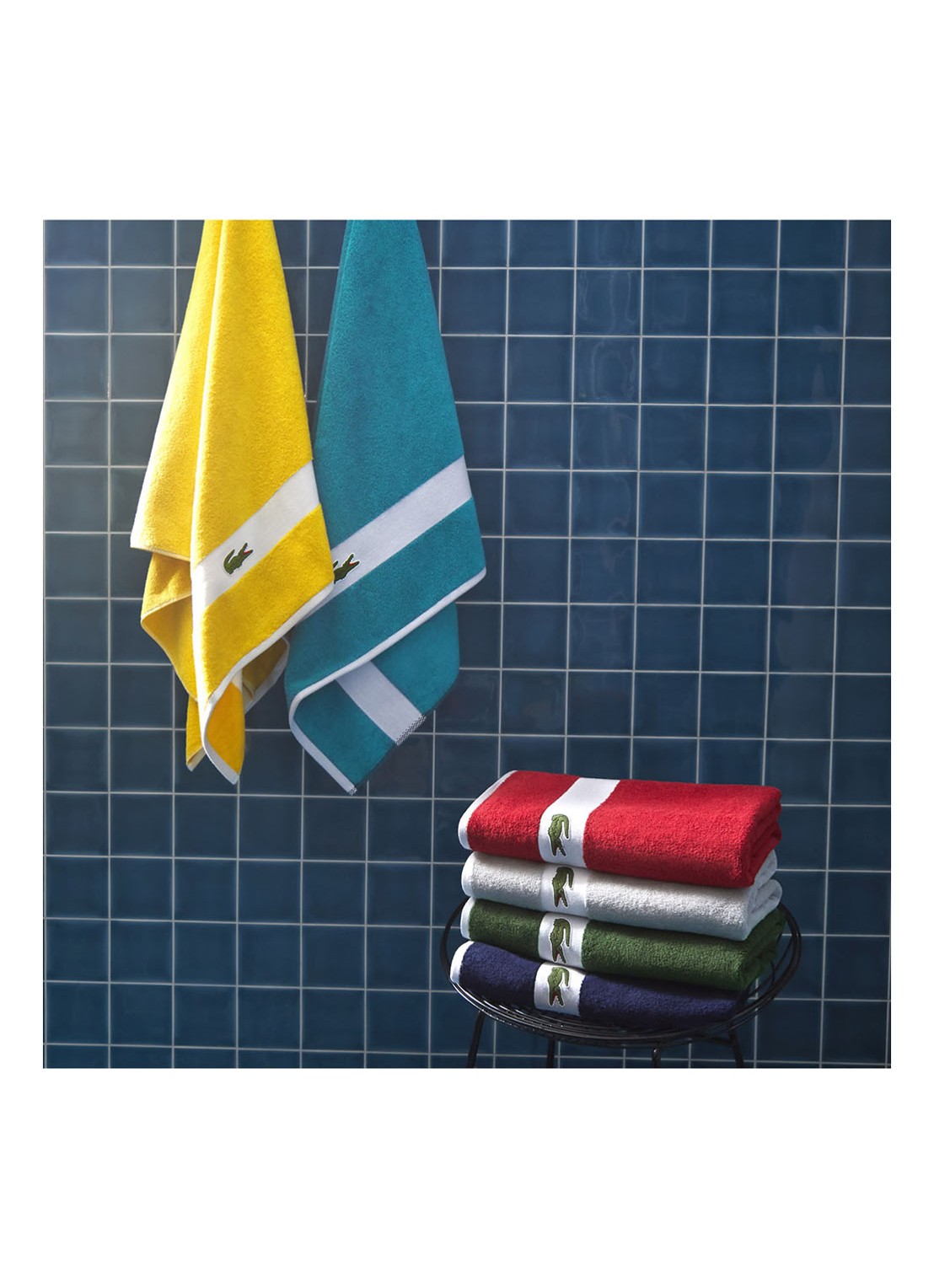 Lacoste L Casual badlaken - 450 gr/m2 - 90 x 150 cm - detail 3 geel