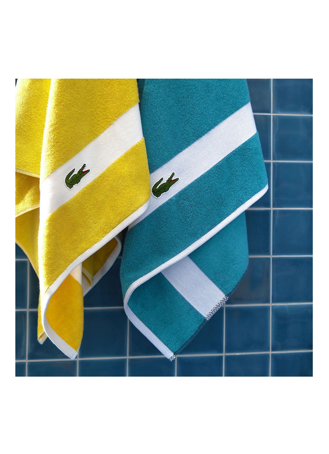 Lacoste L Casual badlaken - 450 gr/m2 - 90 x 150 cm - detail 4 turquoise