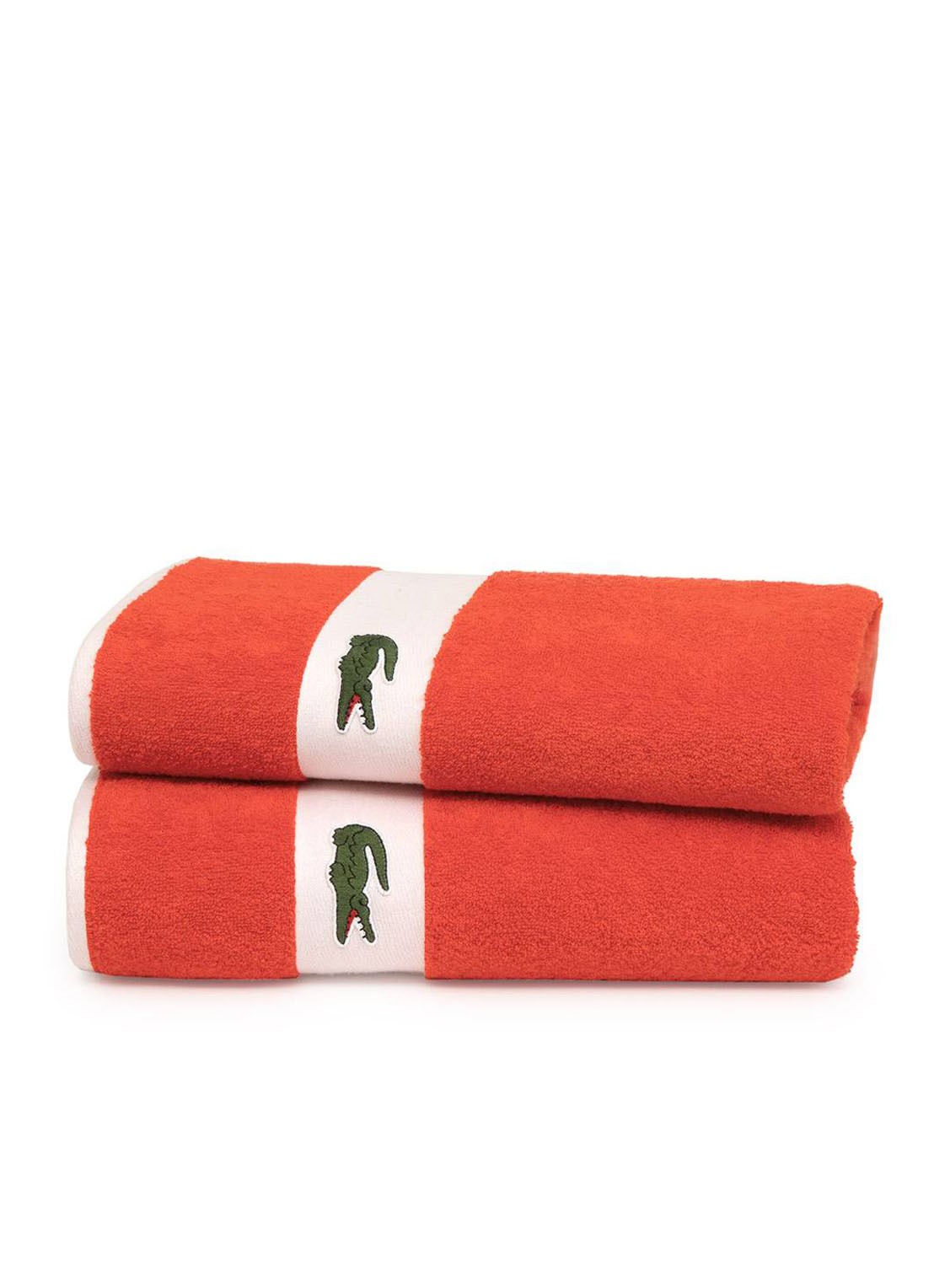 Lacoste L Casual badlaken - 450 gr/m2 - 90 x 150 cm - achterkant 2 oranjerood
