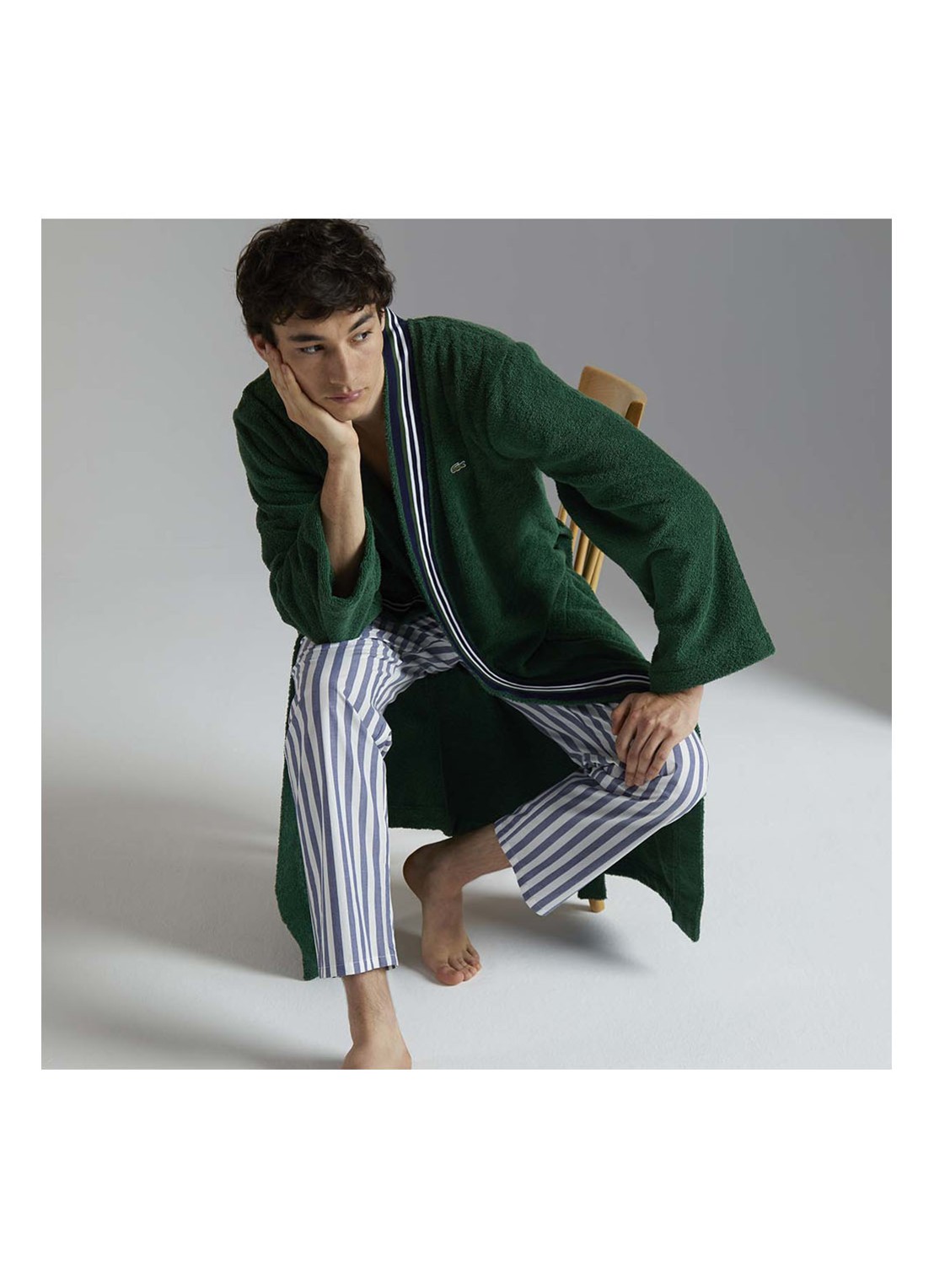 Lacoste L Club badjas van  katoen - voorkant 5 groen