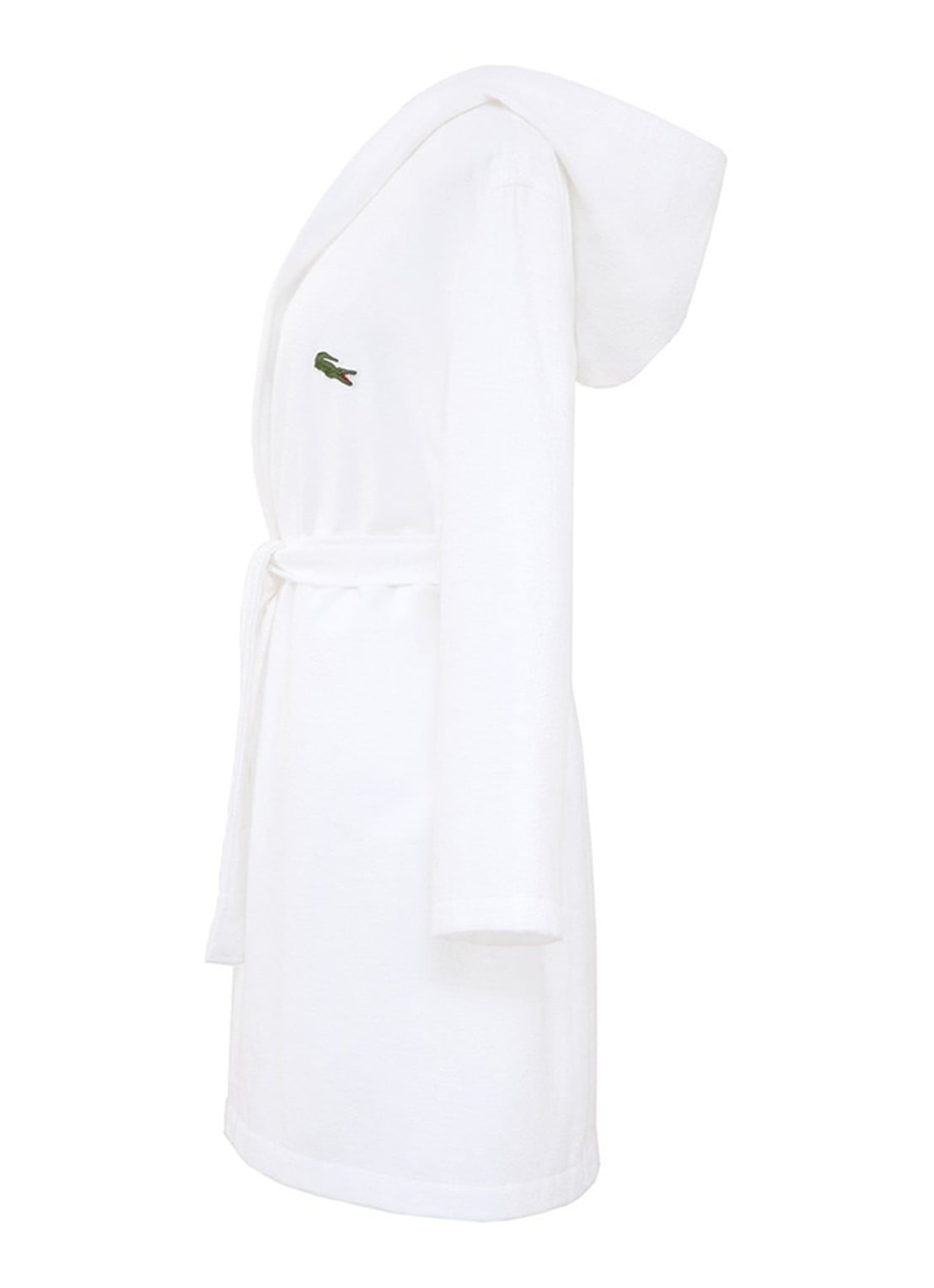 Lacoste L Confort badjas met logoborduring - detail wit