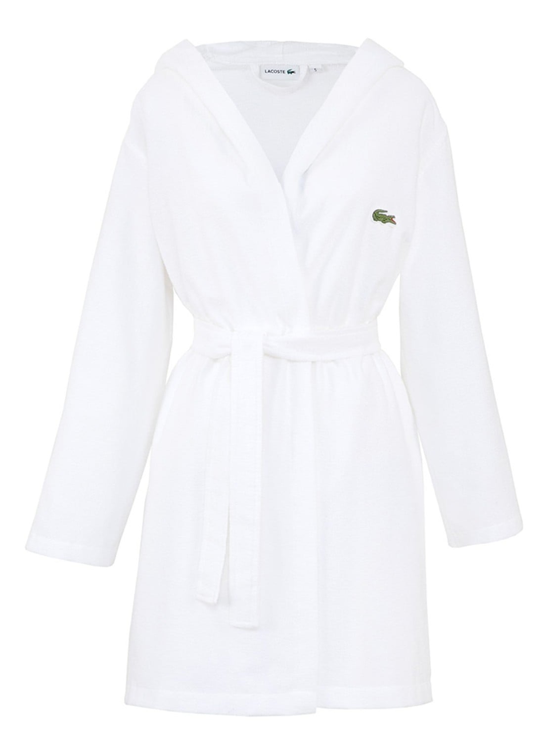 Lacoste L Confort badjas met logoborduring - voorkant 3 wit