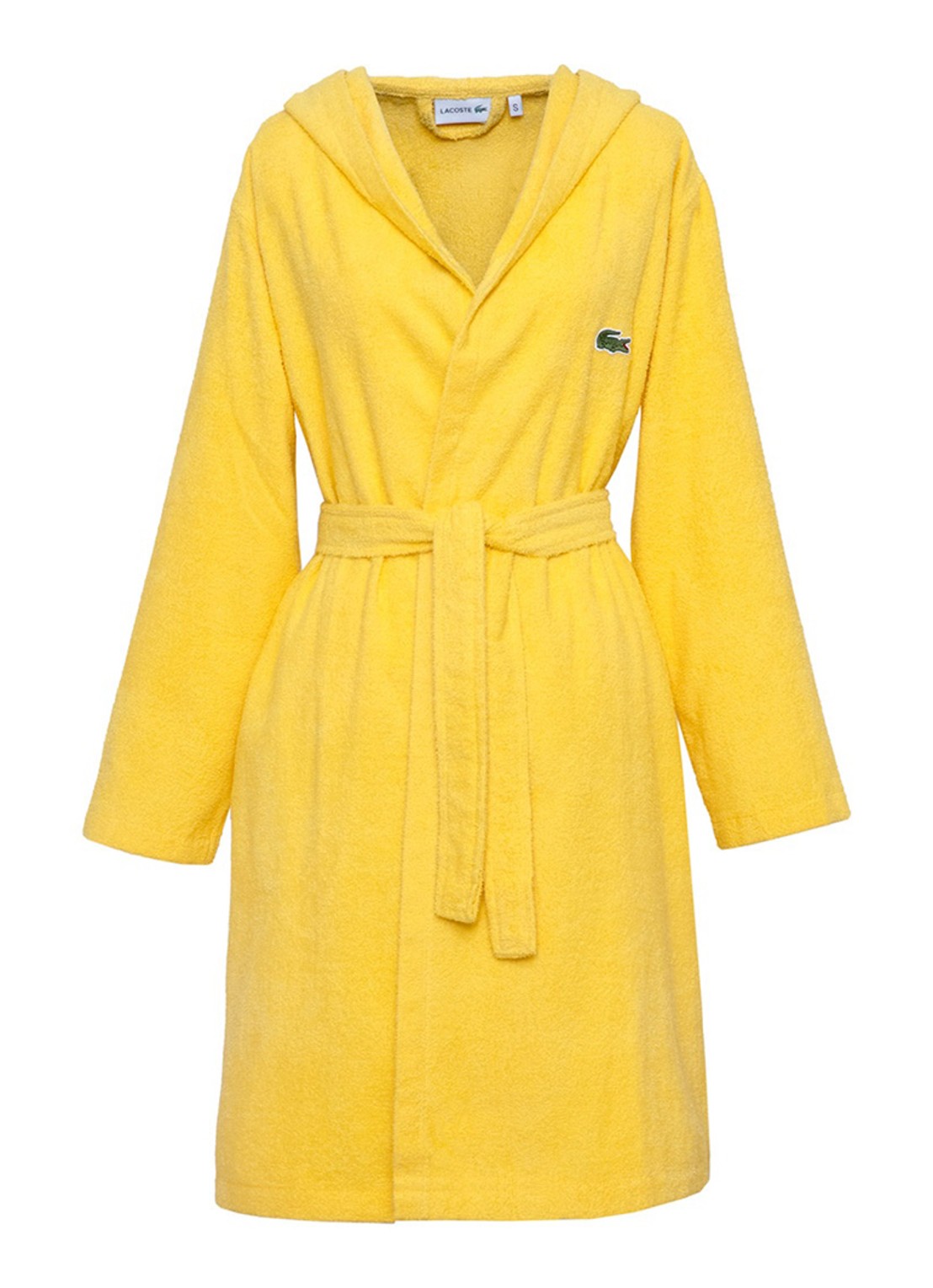 Lacoste L Confort badjas met logoborduring - voorkant geel