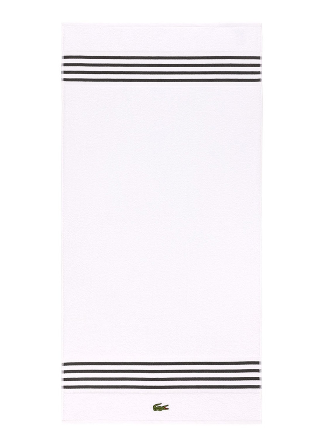 Lacoste L Courtline badlaken - 420 gr/m2 - 70 x 140 cm - voorkant zwart