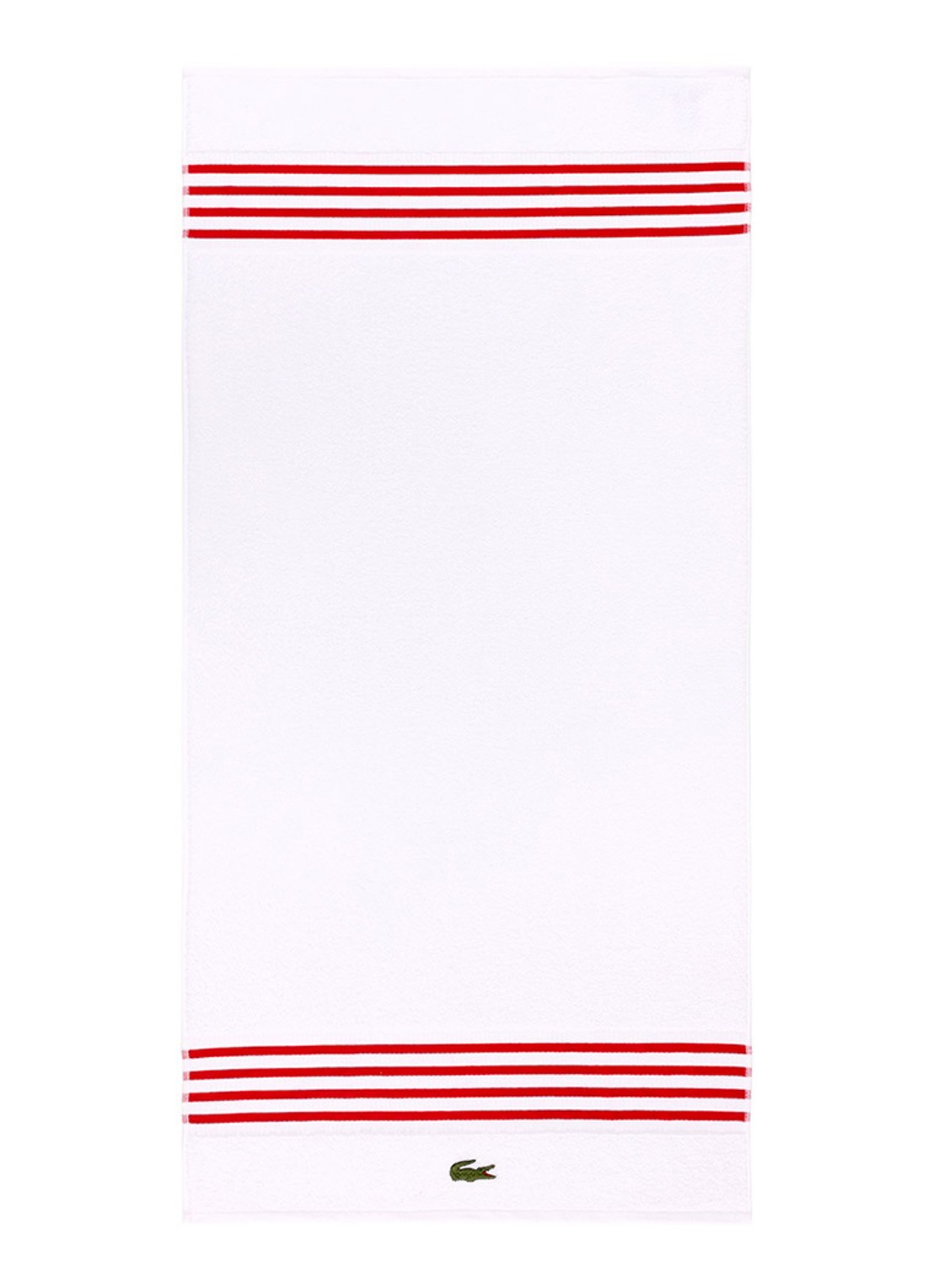Lacoste L Courtline badlaken - 420 gr/m2 - 70 x 140 cm - voorkant rood