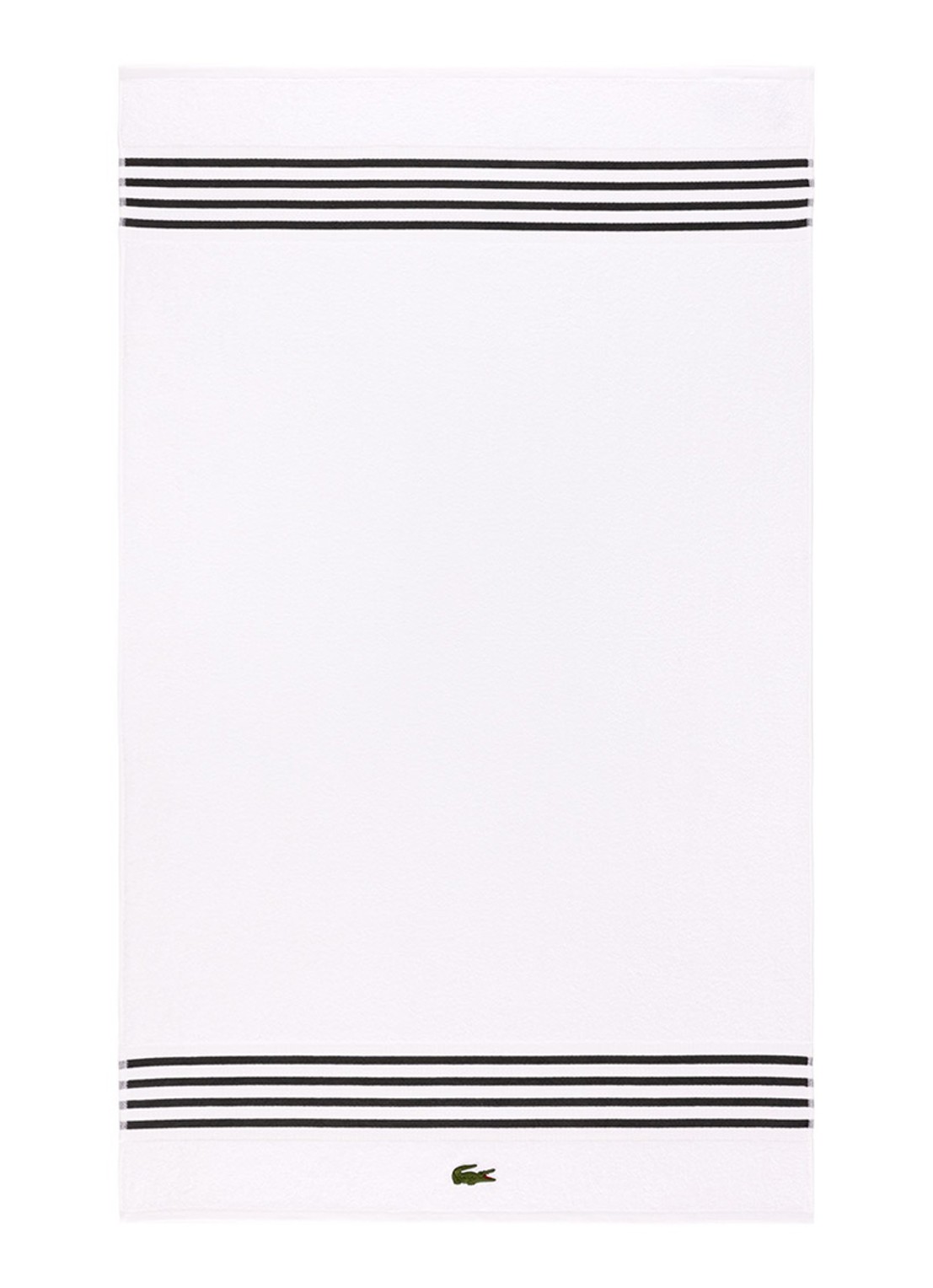 Lacoste L Courtline badlaken - 420 gr/m2 - 90 x 150 cm - voorkant zwart