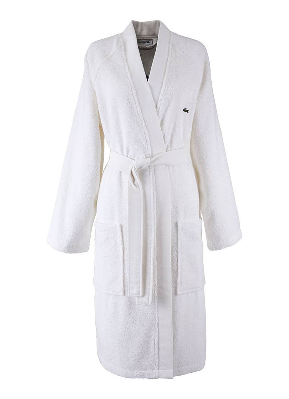 Lacoste L Defile badjas van  katoen - unisex - voorkant 3 wit