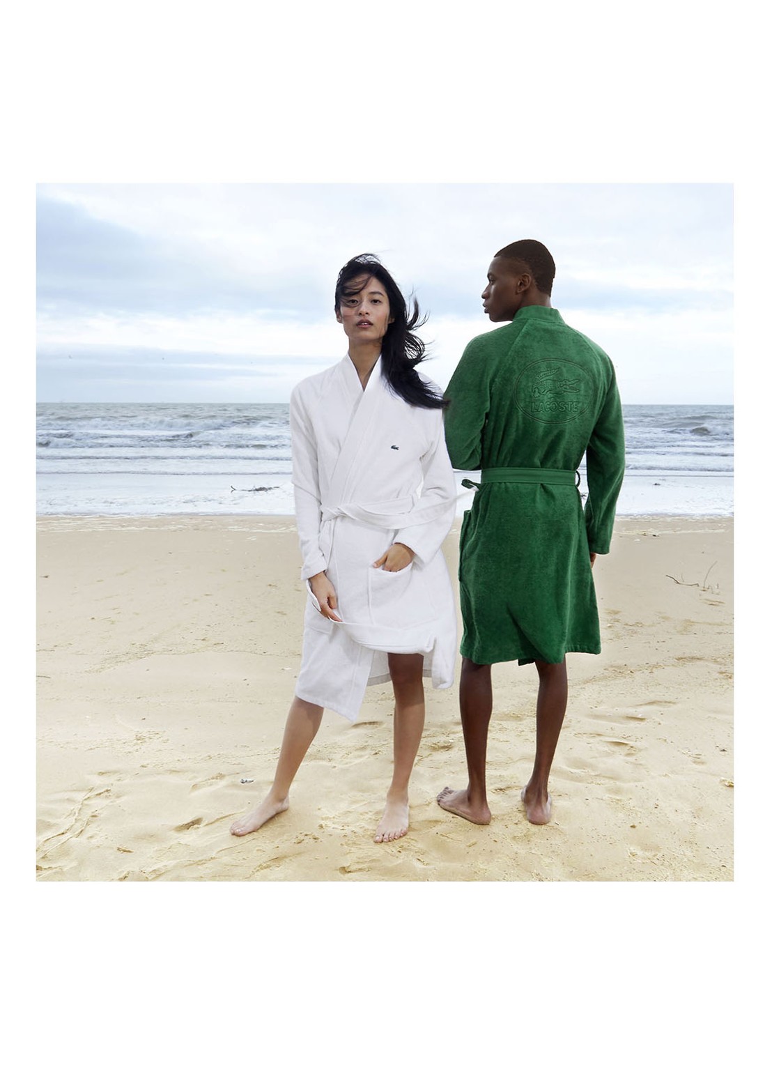 Lacoste L Defile Blanc kimono van  katoen - voorkant 2 groen