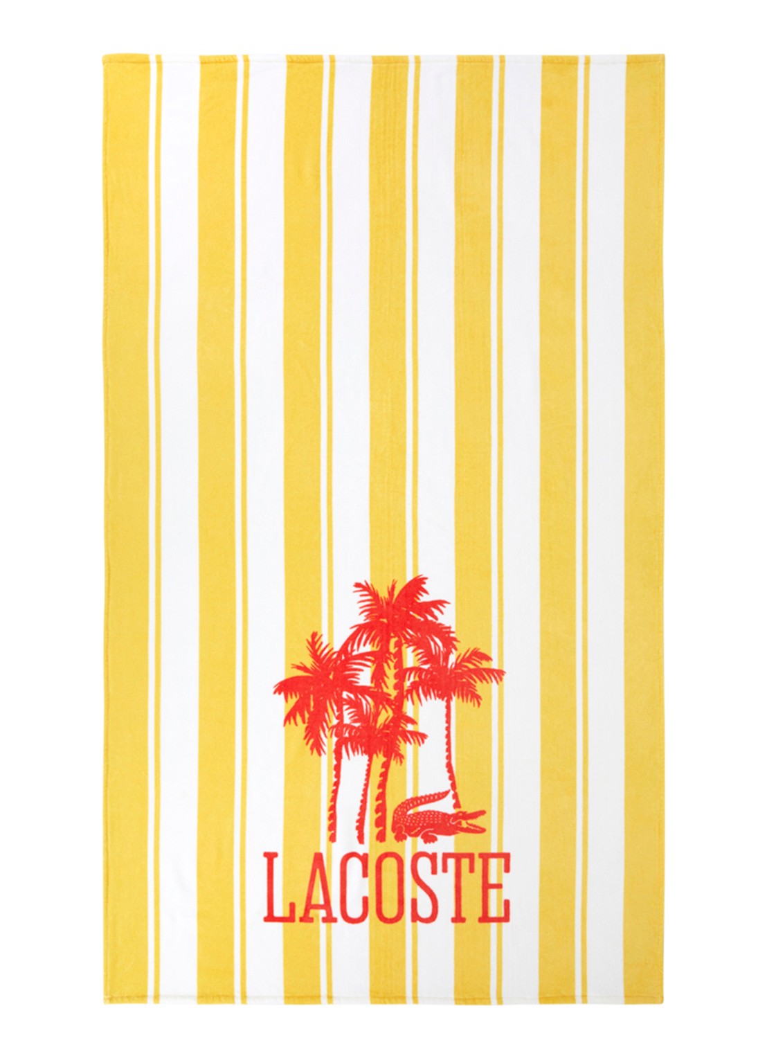 Lacoste L Fancy strandlaken - 100 x 170 cm - voorkant geel