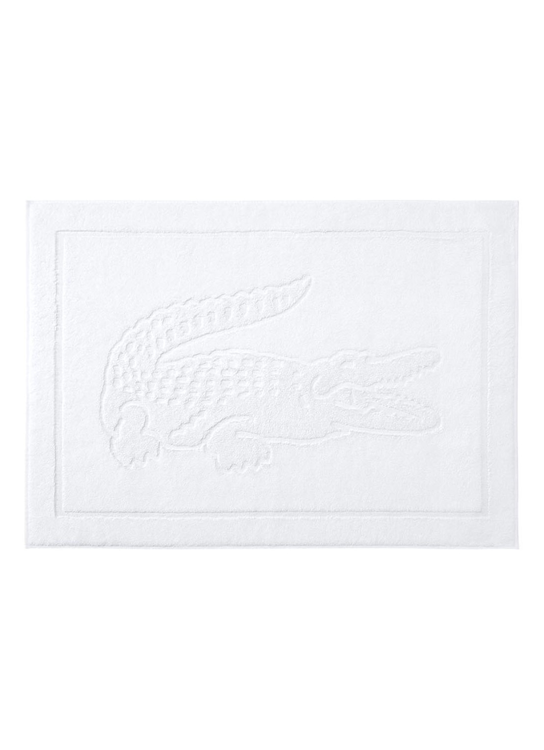Lacoste L Lacoste badmat van  katoen 800 gr/m2 - 55 x 80 cm - voorkant wit