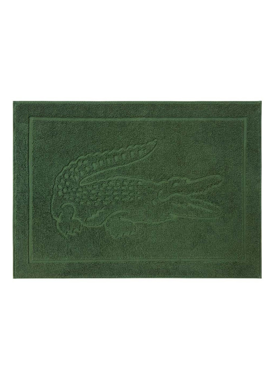 Lacoste L Lacoste badmat van  katoen 800 gr/m2 - 55 x 80 cm - voorkant 3 groen