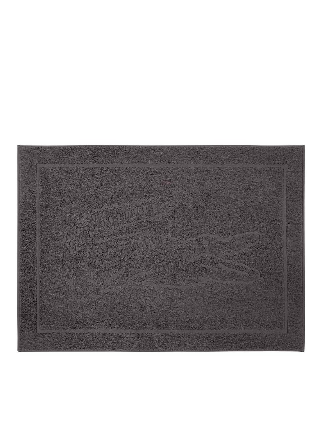 Lacoste L Lacoste badmat van  katoen 800 gr/m2 - 55 x 80 cm - voorkant 2 antraciet