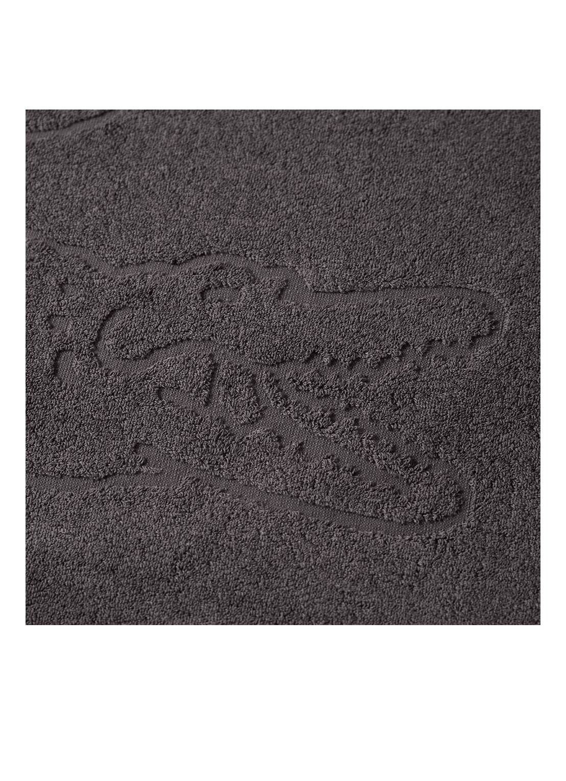 Lacoste L Lacoste badmat van  katoen 800 gr/m2 - 55 x 80 cm - voorkant 3 antraciet