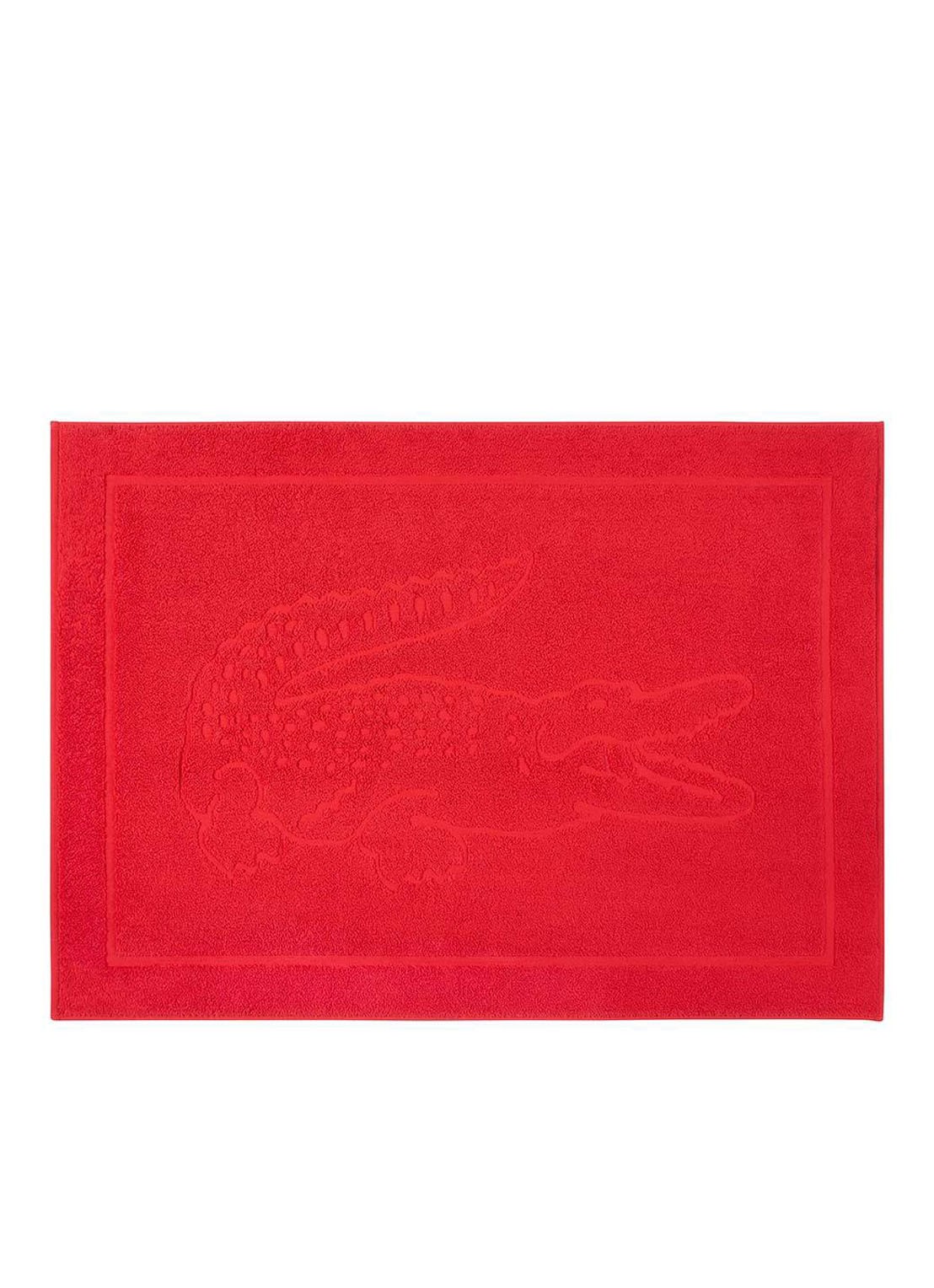 Lacoste L Lacoste badmat van  katoen 800 gr/m2 - 55 x 80 cm - voorkant 2 rood