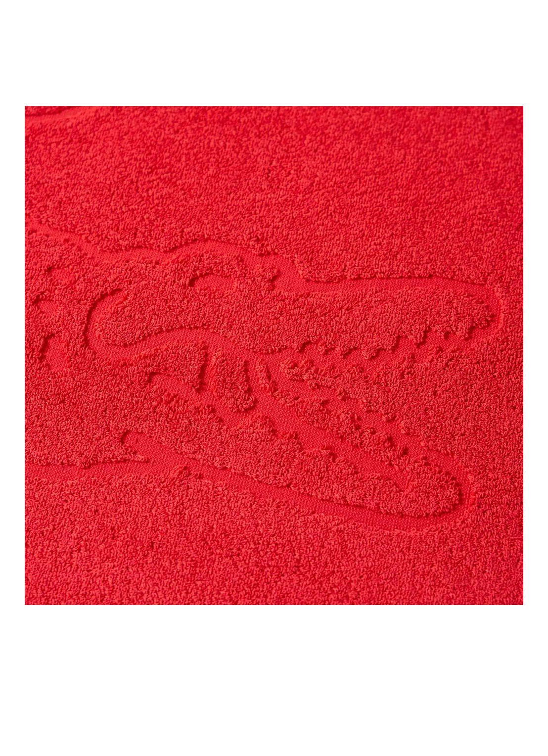Lacoste L Lacoste badmat van  katoen 800 gr/m2 - 55 x 80 cm - voorkant 3 rood