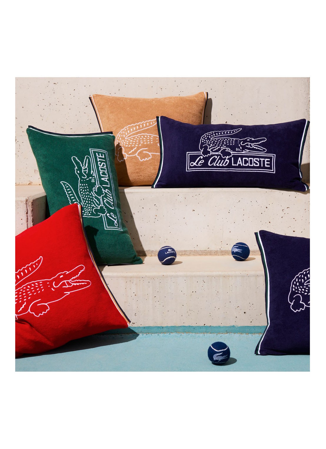 Lacoste L Le Club sierkussenhoes 33 x 57 cm  - voorkant 7 donkerblauw