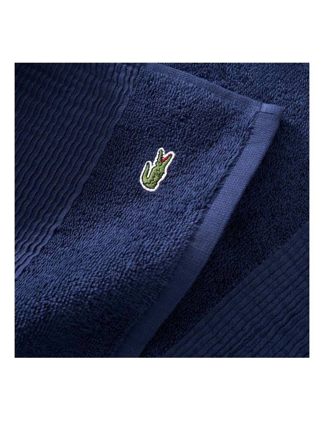 Lacoste L Lecroco badhanddoek - 600 gr/m2 - 50 x 100 cm - achterkant 5 donkerblauw