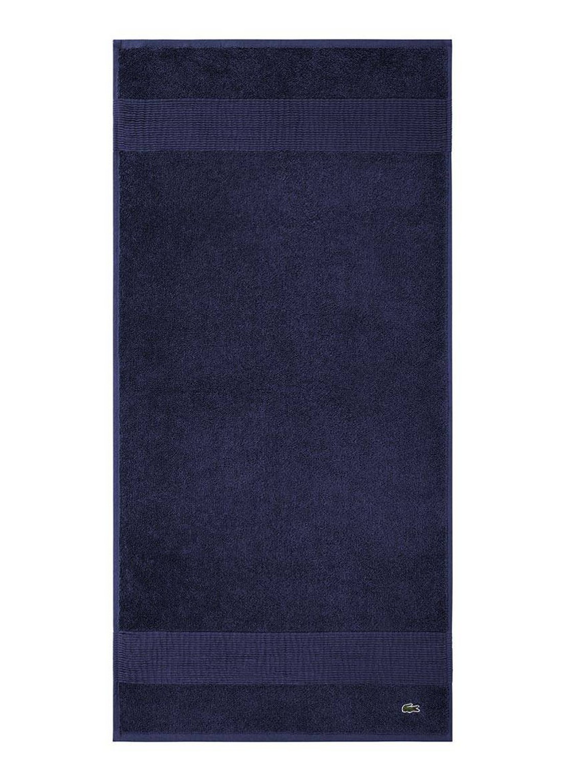 Lacoste L Lecroco badhanddoek - 600 gr/m2 - 50 x 100 cm - voorkant donkerblauw
