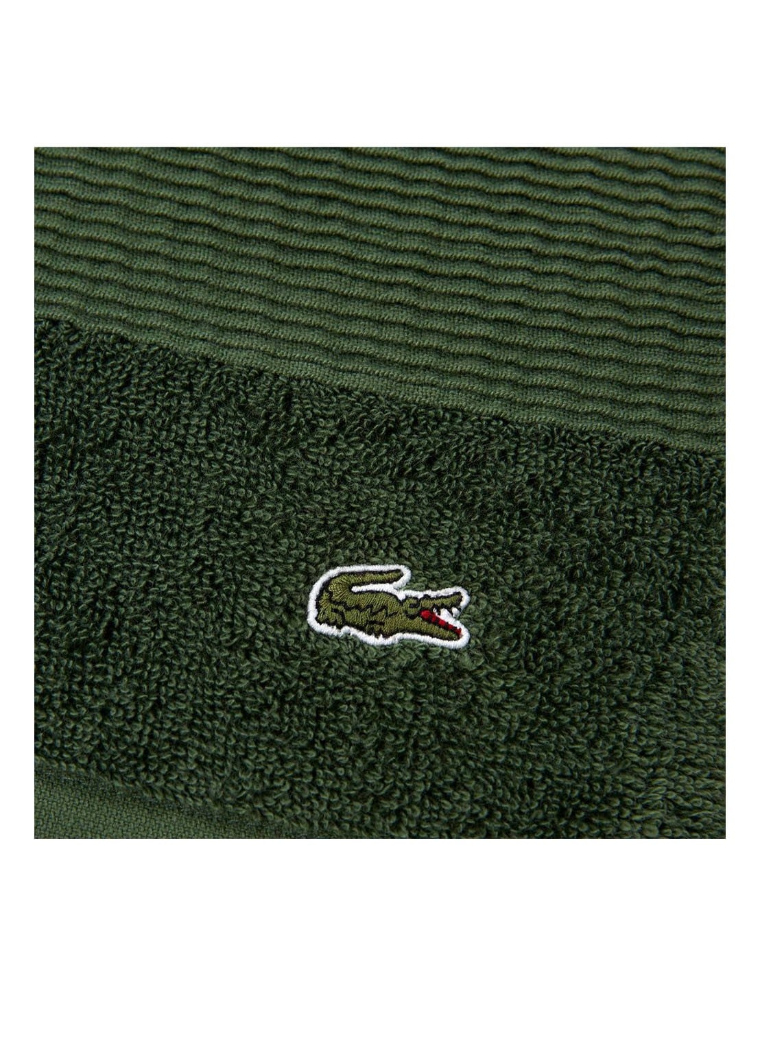 Lacoste L Lecroco badhanddoek - 600 gr/m2 - 50 x 100 cm - detail 4 groen