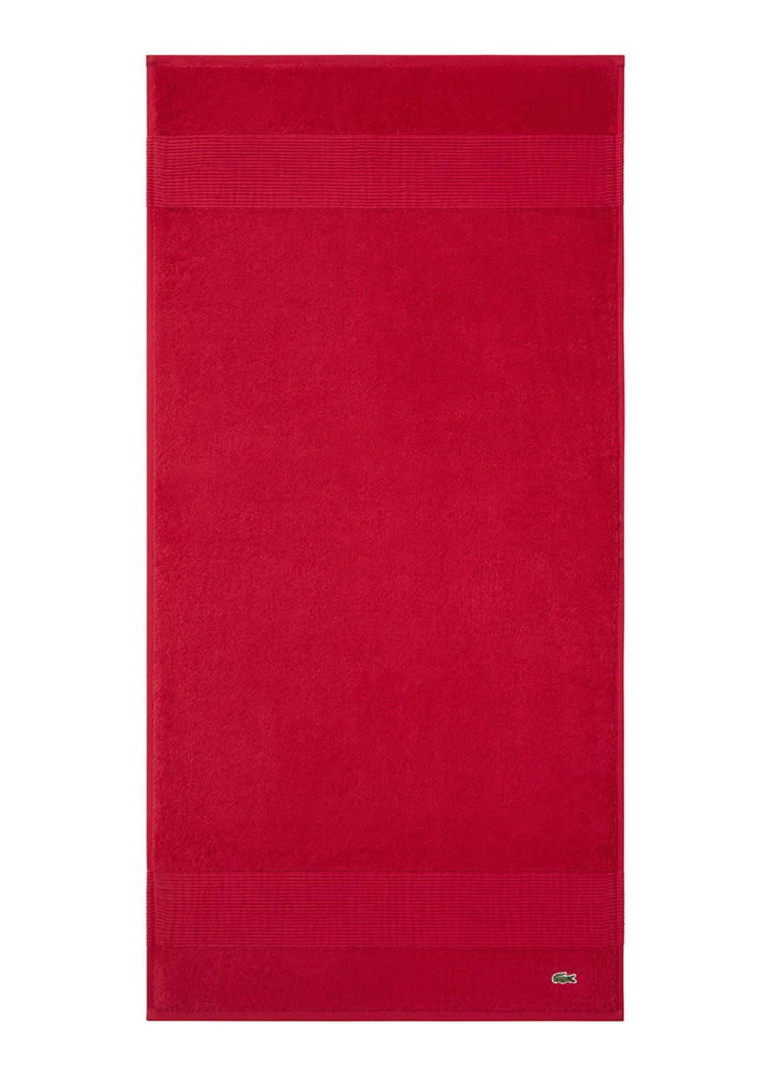 Lacoste L Lecroco badhanddoek - 600 gr/m2 - 50 x 100 cm - voorkant 2 kersenrood