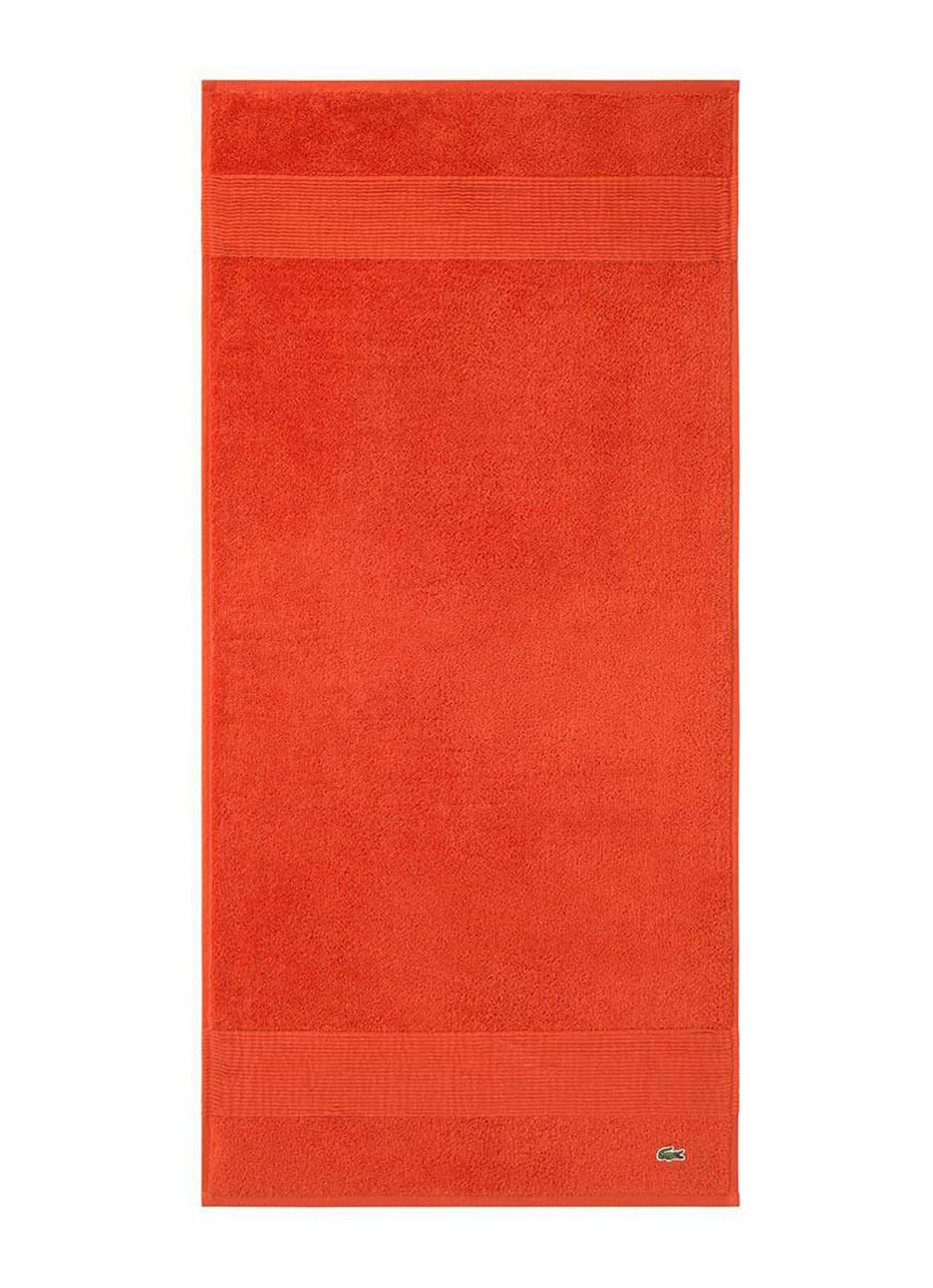 Lacoste L Lecroco badhanddoek - 600 gr/m2 - 50 x 100 cm - voorkant 2 oranje