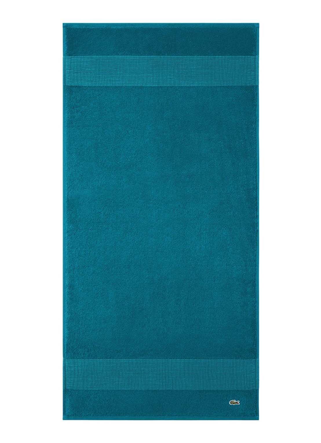 Lacoste L Lecroco badhanddoek - 600 gr/m2 - 50 x 100 cm - voorkant turquoise
