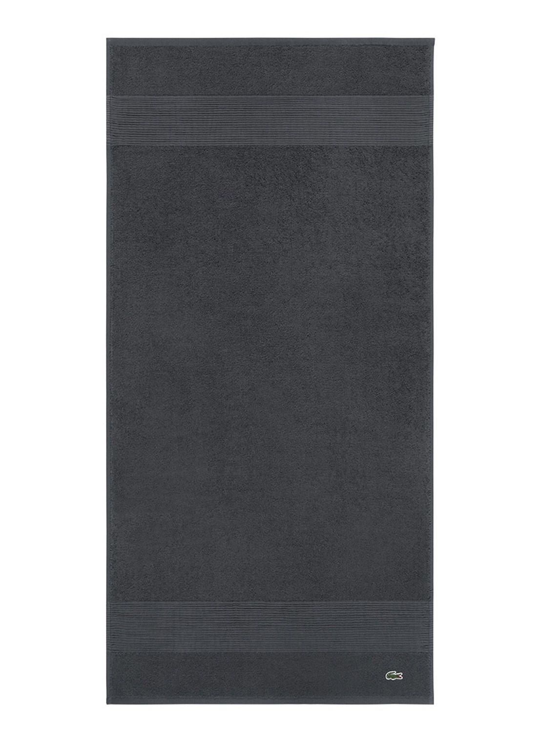 Lacoste L Lecroco badhanddoek - 600 gr/m2 - 50 x 100 cm - voorkant 4 antraciet