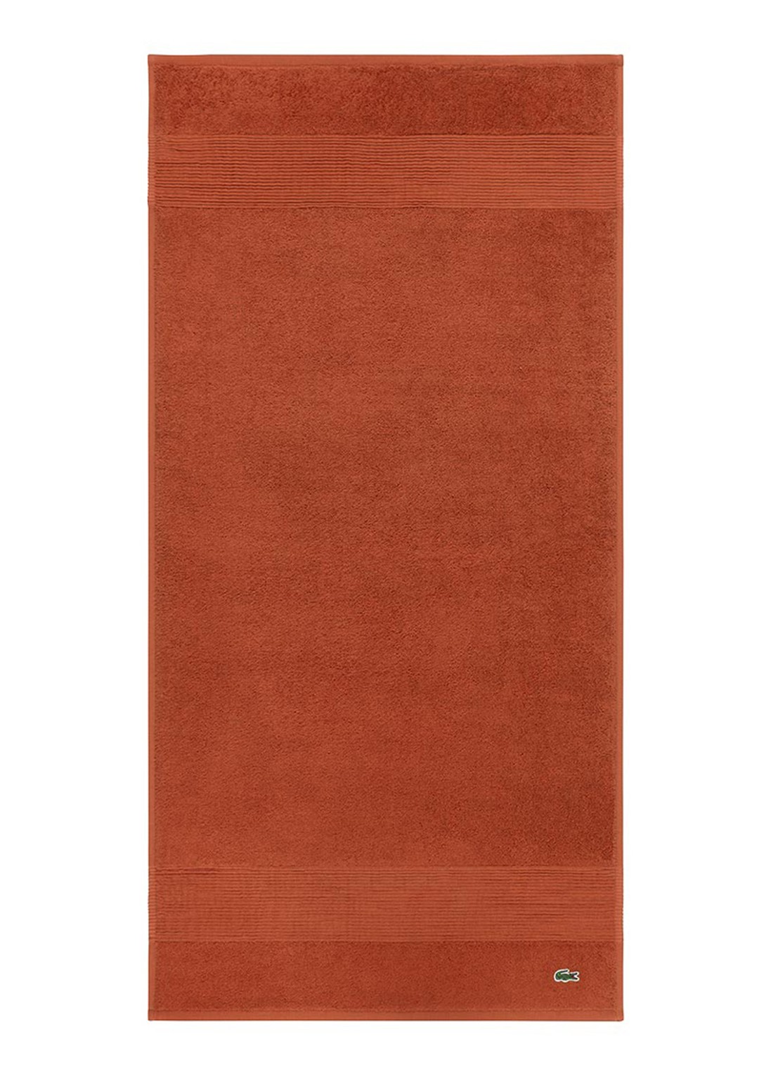 Lacoste L Lecroco badhanddoek - 600 gr/m2 - 50 x 100 cm - voorkant roodbruin