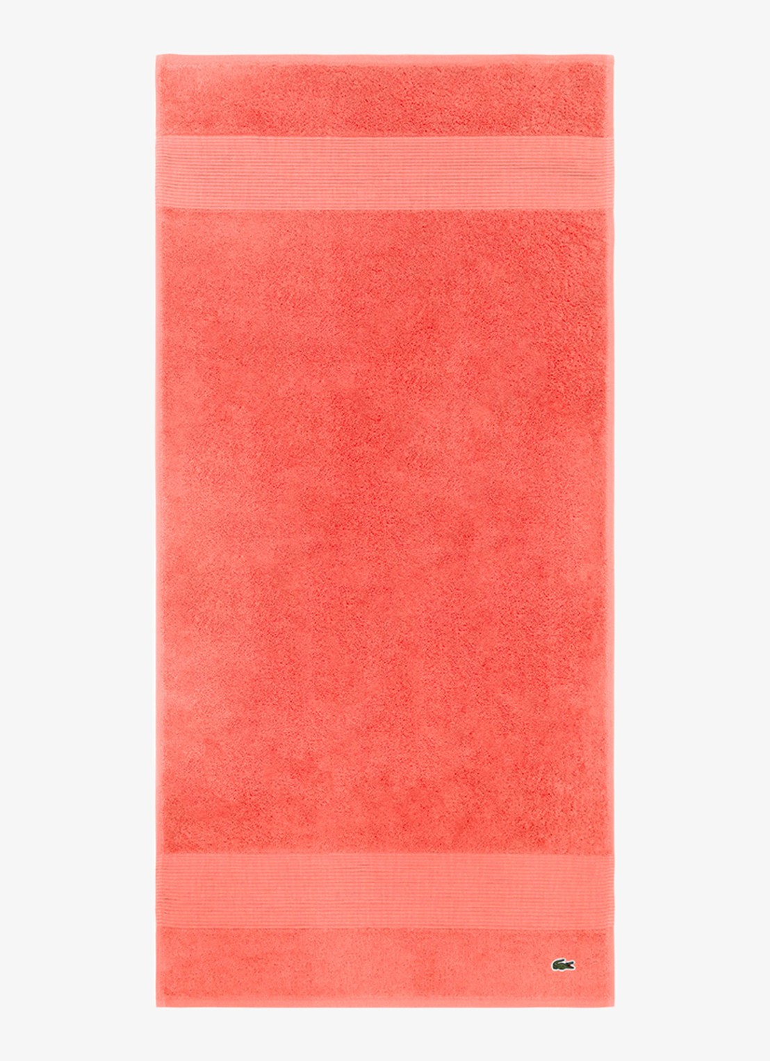 Lacoste L Lecroco badhanddoek - 600 gr/m2 - 50 x 100 cm - voorkant koraalrood