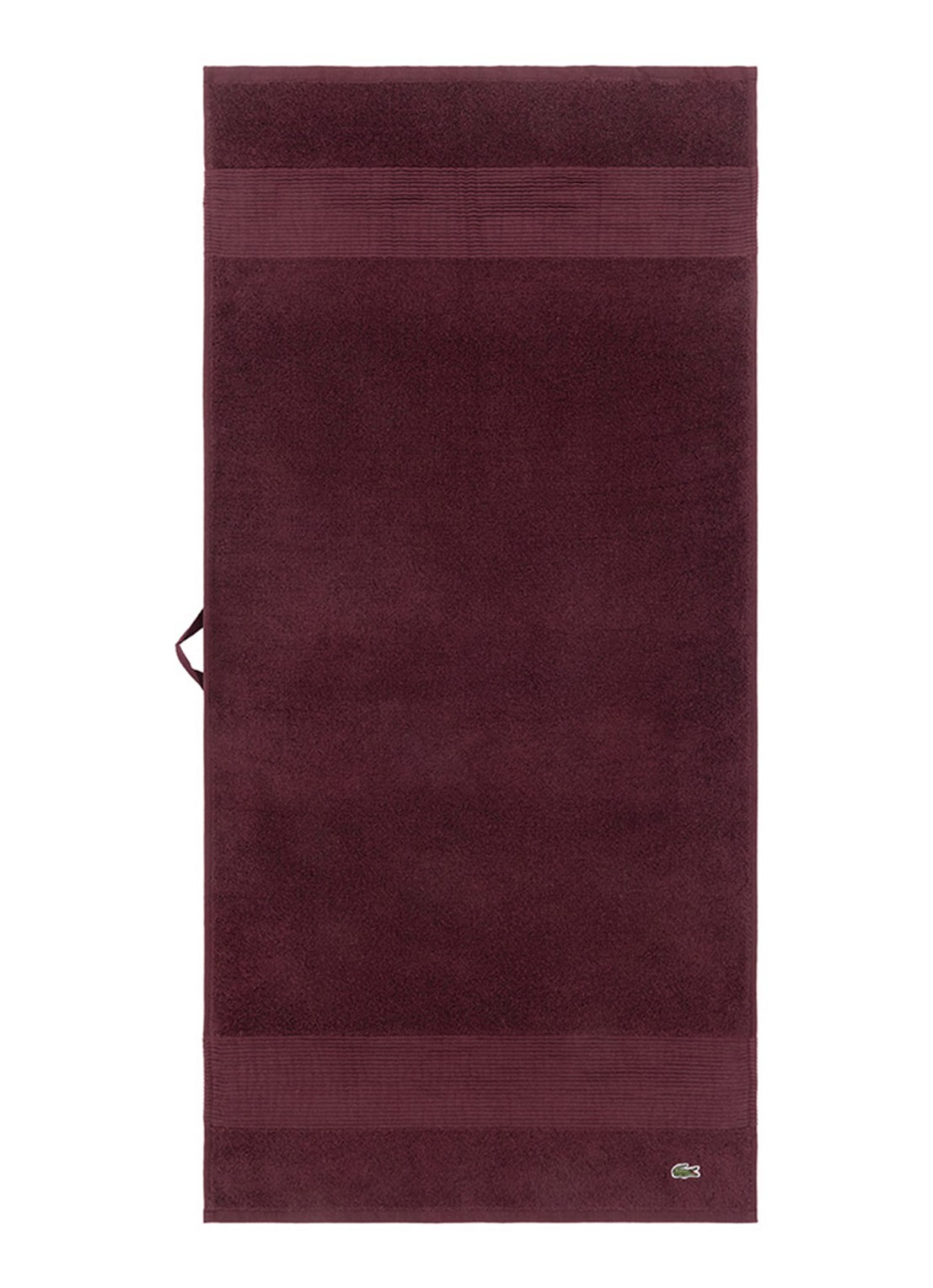 Lacoste L Lecroco badhanddoek - 600 gr/m2 - 50 x 100 cm - voorkant 2 bordeauxrood