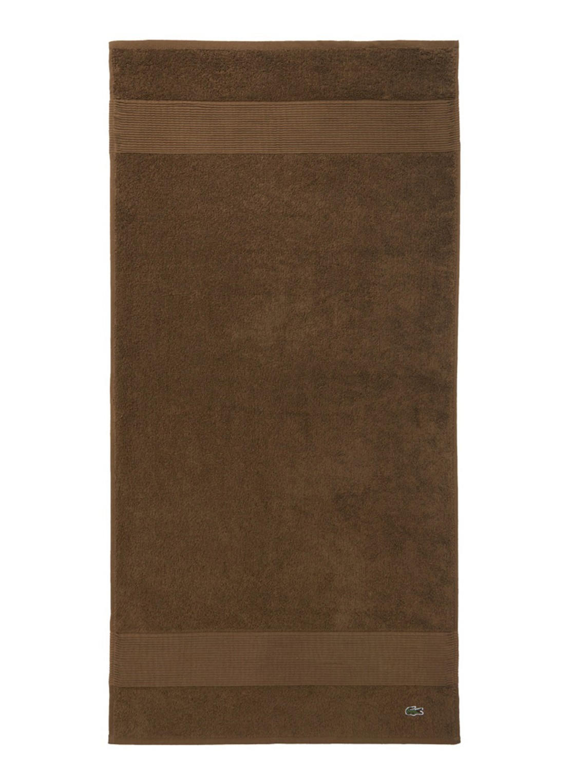 Lacoste L Lecroco badhanddoek - 600 gr/m2 - 50 x 100 cm - voorkant 2 hazelnootbruin