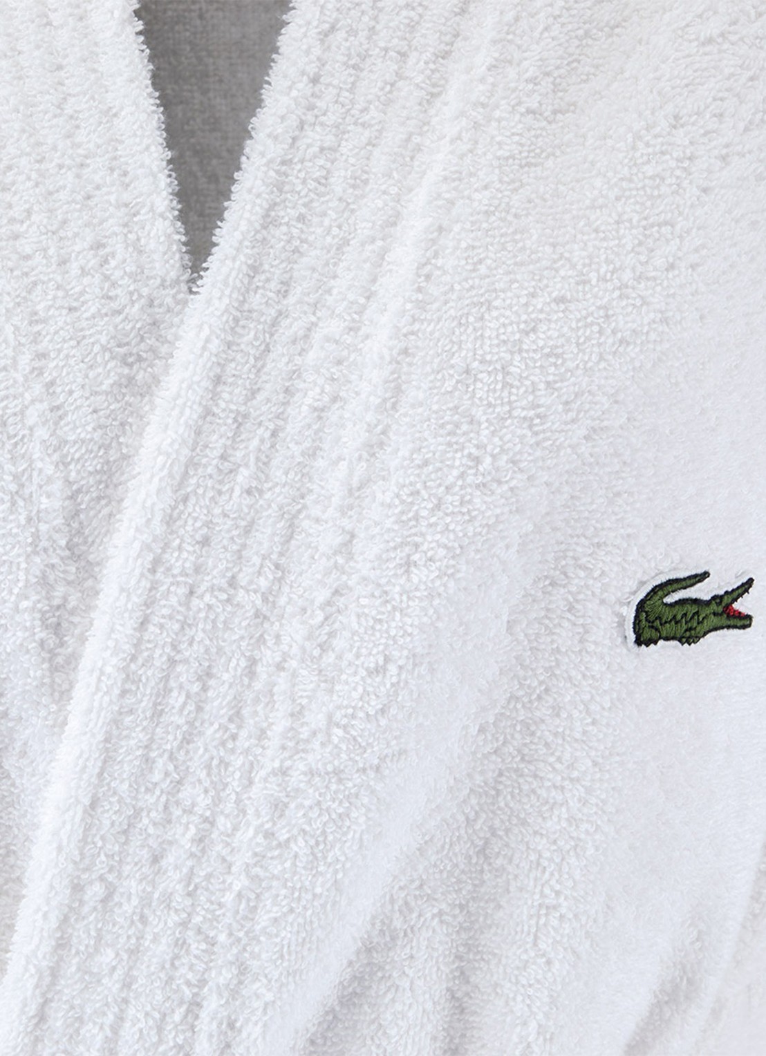Lacoste L Lecroco badjas - unisex - detail wit