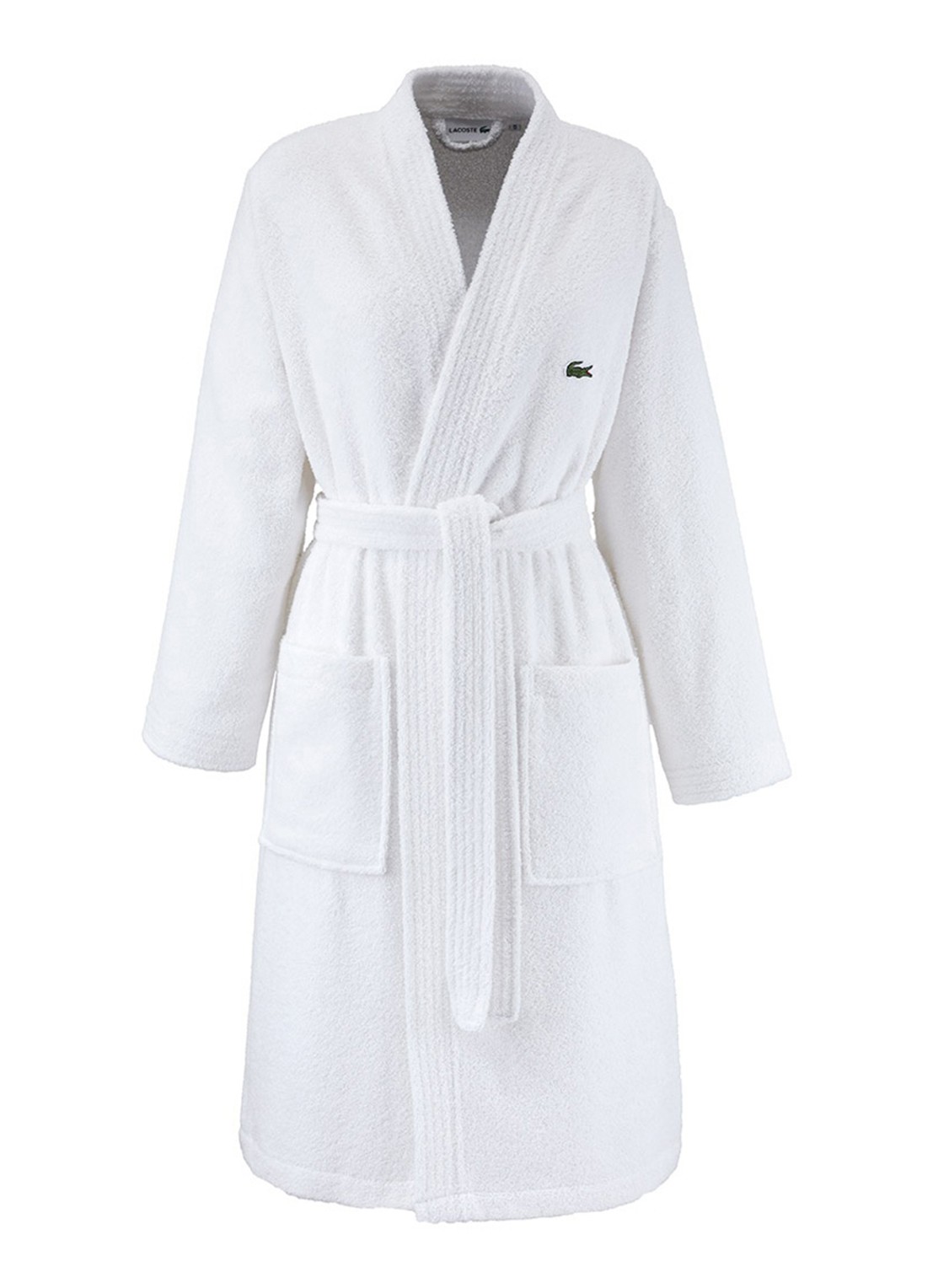 Lacoste L Lecroco badjas - unisex - voorkant 4 wit