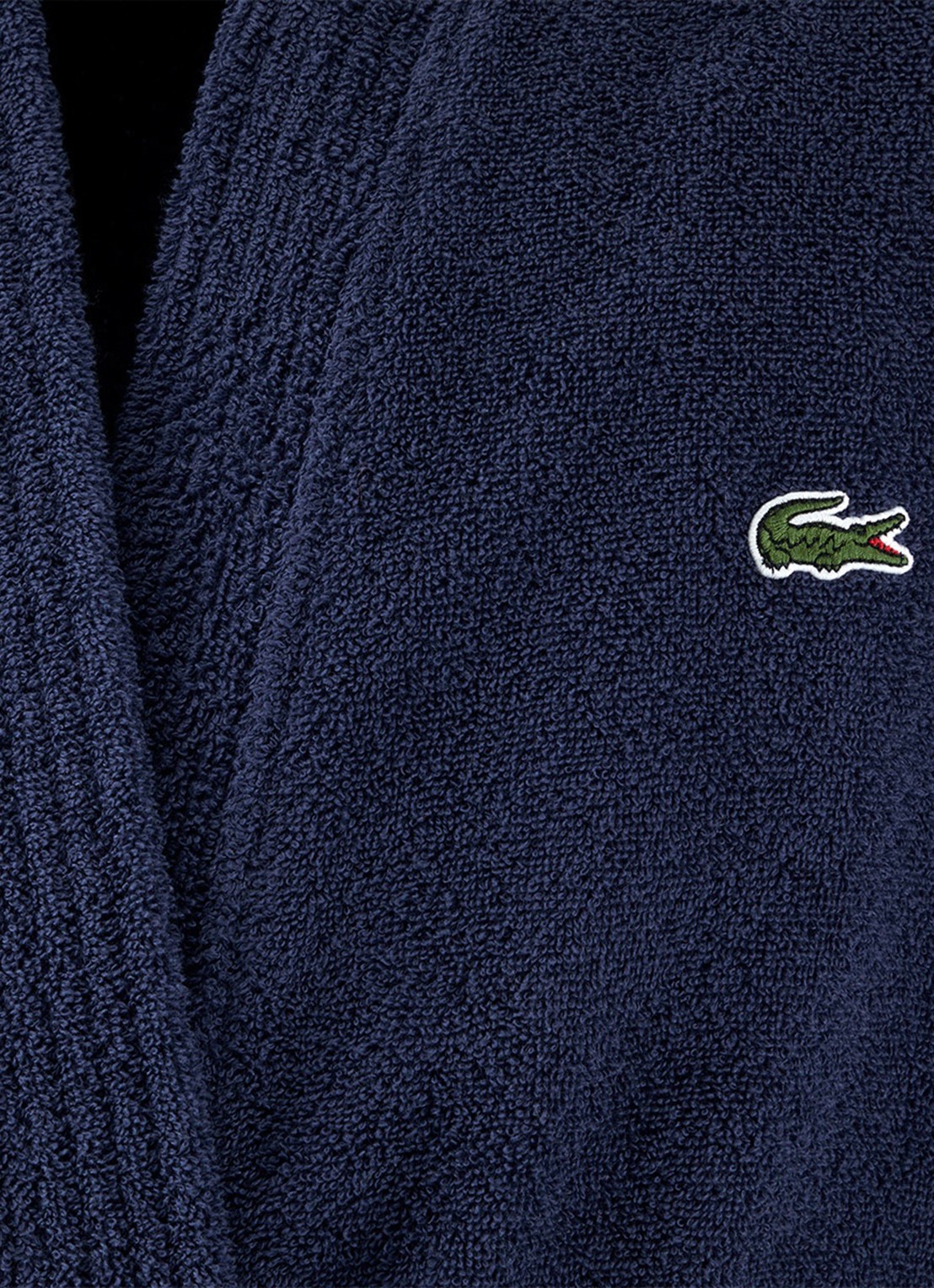 Lacoste L Lecroco badjas - unisex - detail donkerblauw