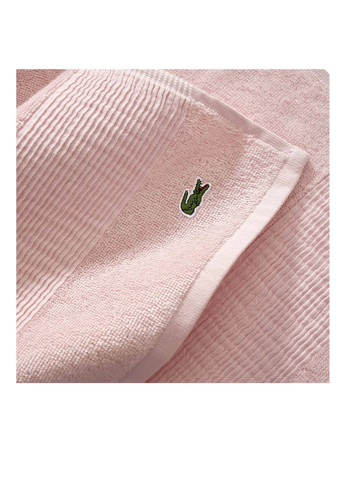 Lacoste L Lecroco badlaken - 600 gr/m2 - 100 x 150 cm - achterkant 5 lichtroze
