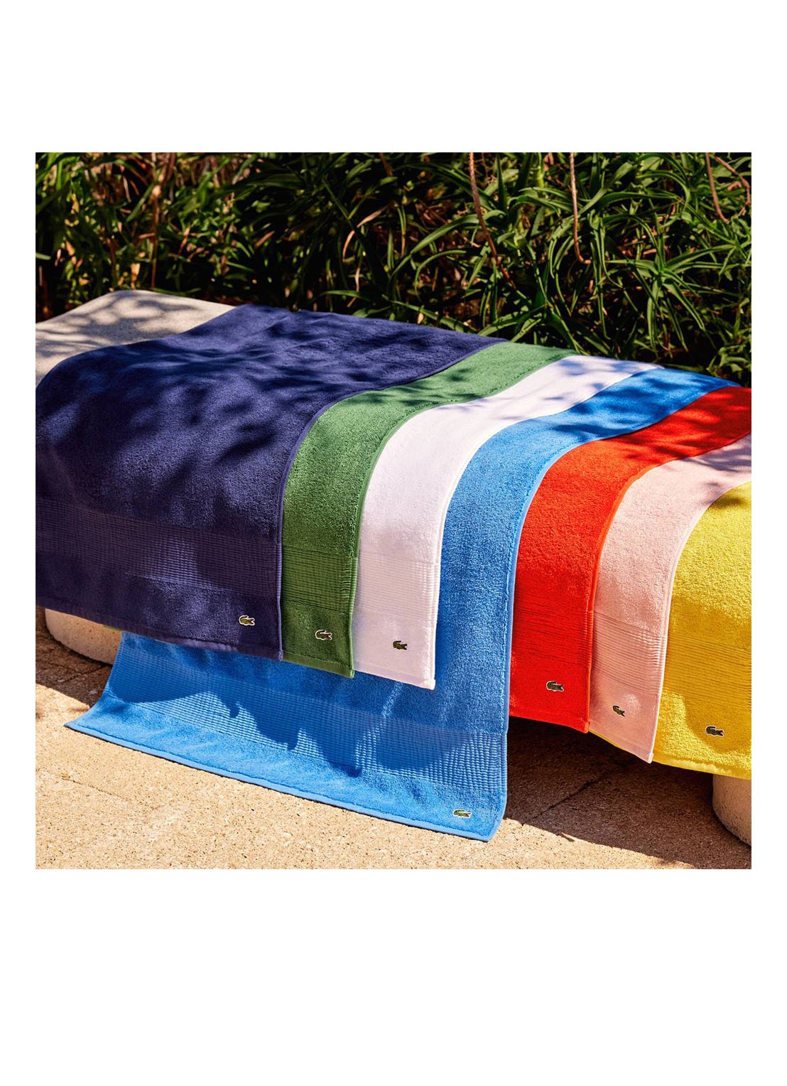 Lacoste L Lecroco badlaken - 600 gr/m2 - 100 x 150 cm - detail 6 blauw