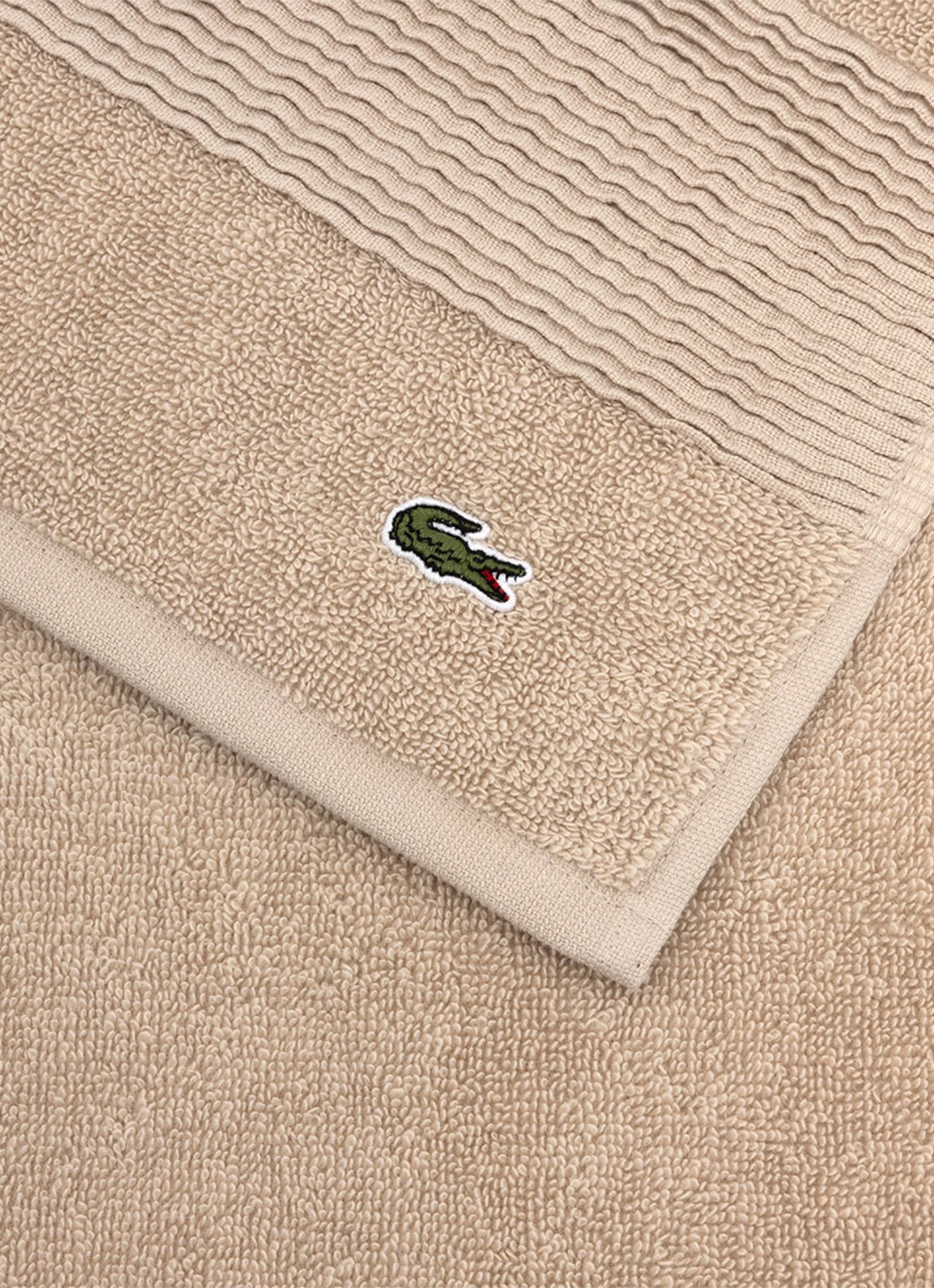 Lacoste L Lecroco badlaken - 600 gr/m2 - 100 x 150 cm - voorkant 3 bruin