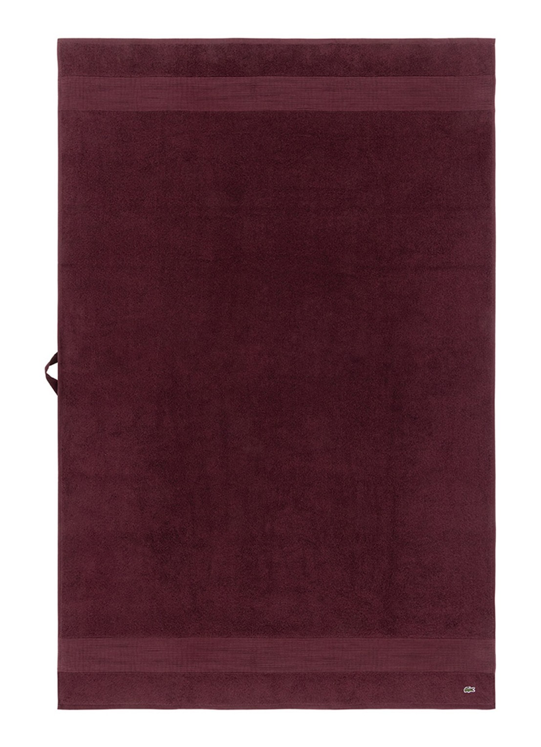 Lacoste L Lecroco badlaken - 600 gr/m2 - 100 x 150 cm - voorkant 3 bordeauxrood