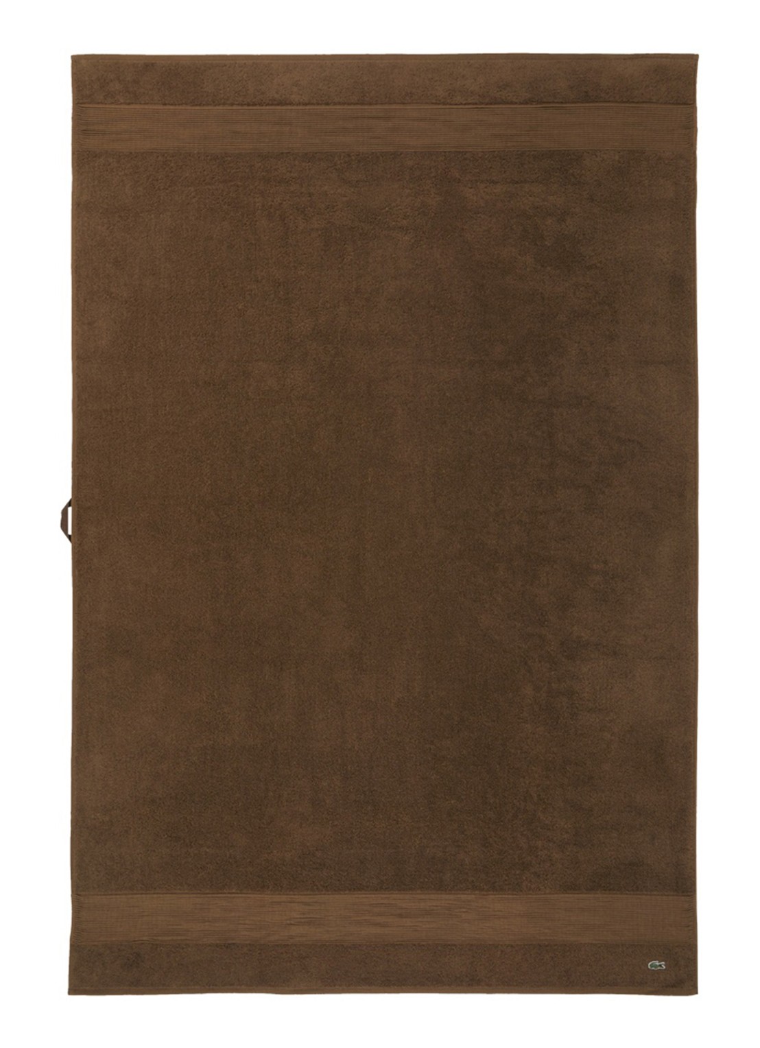 Lacoste L Lecroco badlaken - 600 gr/m2 - 100 x 150 cm - voorkant 2 hazelnootbruin