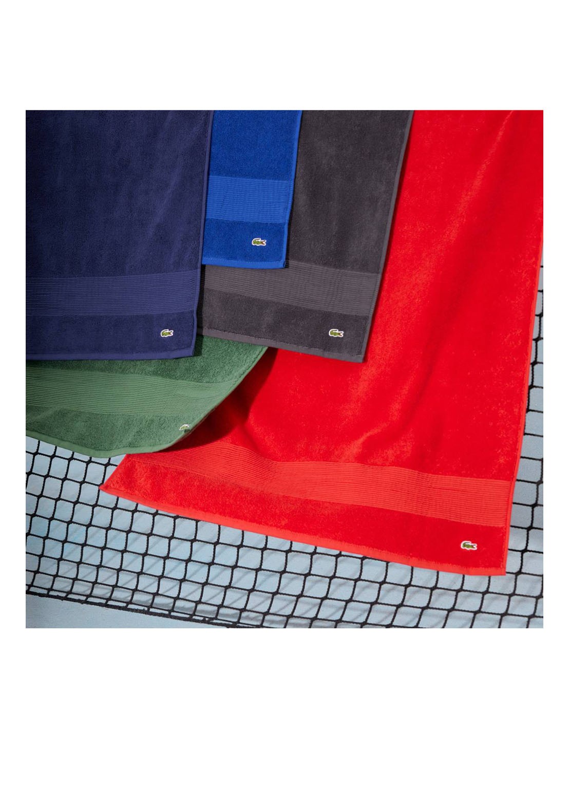 Lacoste L Lecroco badlaken - 600 gr/m2 -  70 x 140 cm - detail 2 donkerblauw