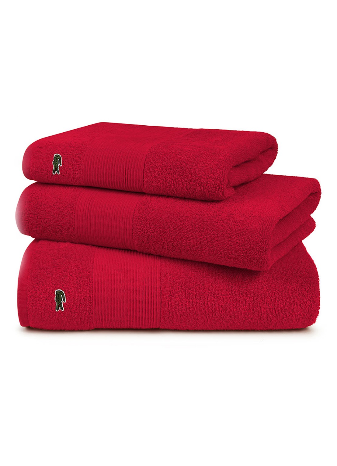 Lacoste L Lecroco badlaken - 600 gr/m2 -  70 x 140 cm - detail 4 kersenrood