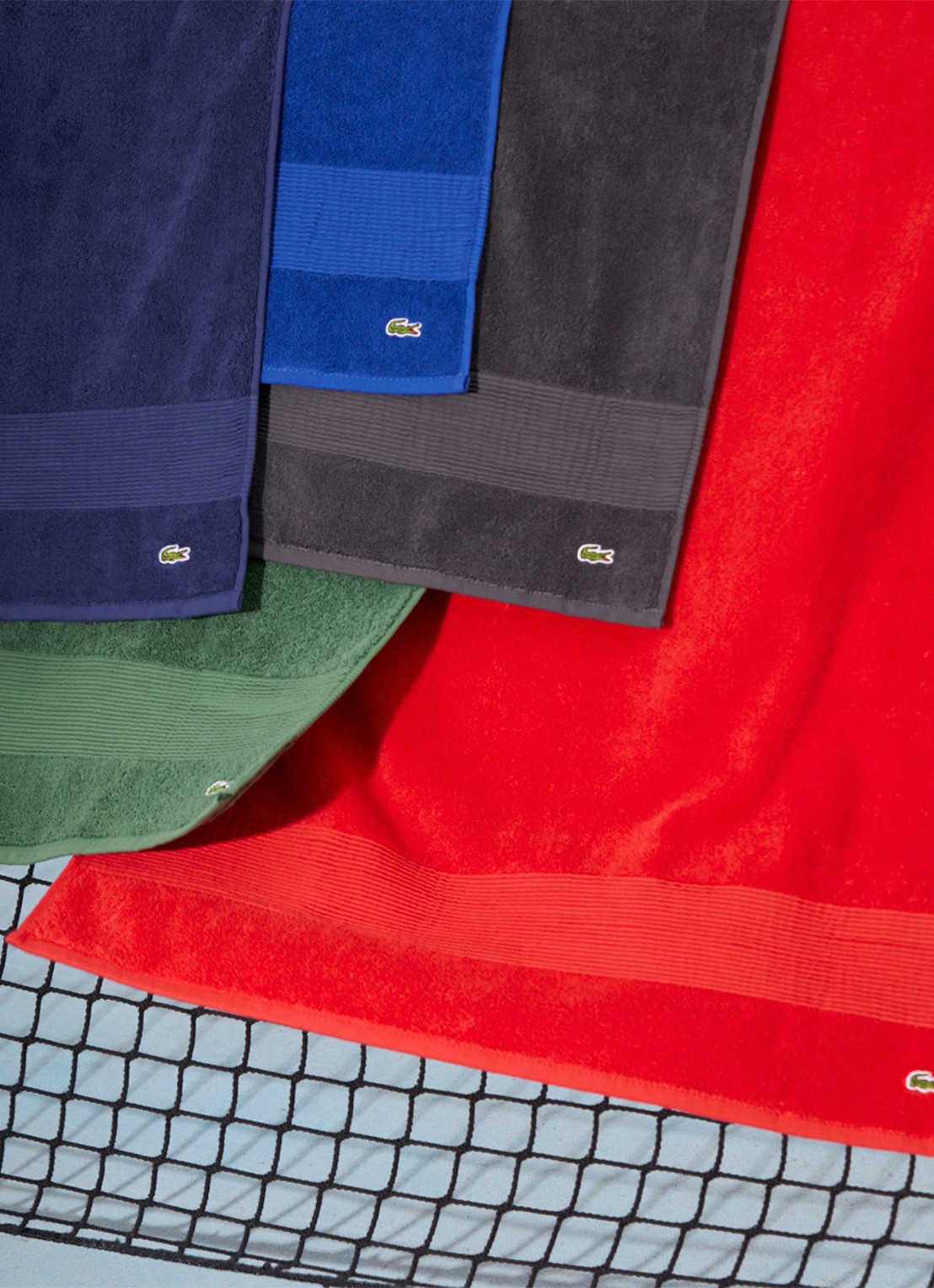 Lacoste L Lecroco badlaken - 600 gr/m2 -  70 x 140 cm - detail 5 kersenrood
