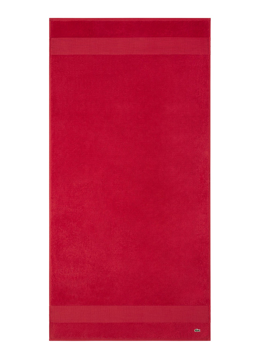Lacoste L Lecroco badlaken - 600 gr/m2 -  70 x 140 cm - voorkant 2 kersenrood