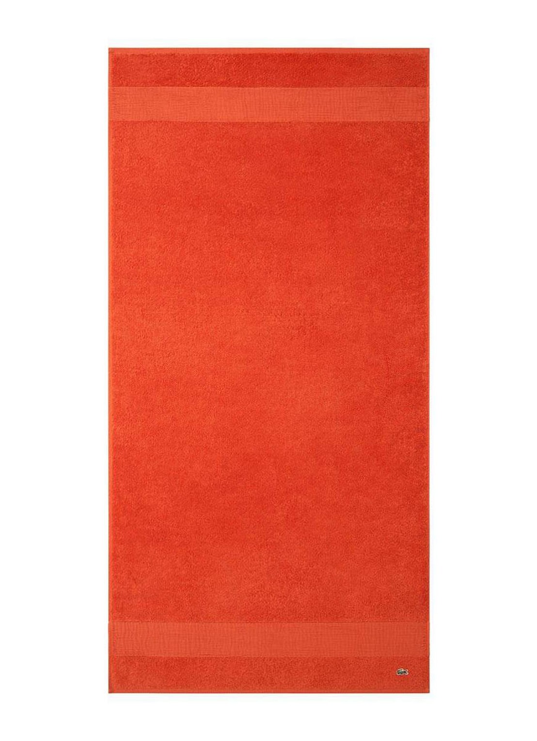 Lacoste L Lecroco badlaken - 600 gr/m2 -  70 x 140 cm - voorkant oranje