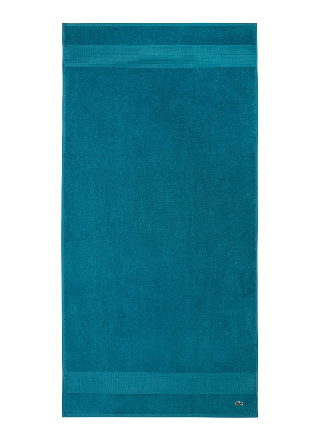 Lacoste L Lecroco badlaken - 600 gr/m2 -  70 x 140 cm - voorkant 2 turquoise