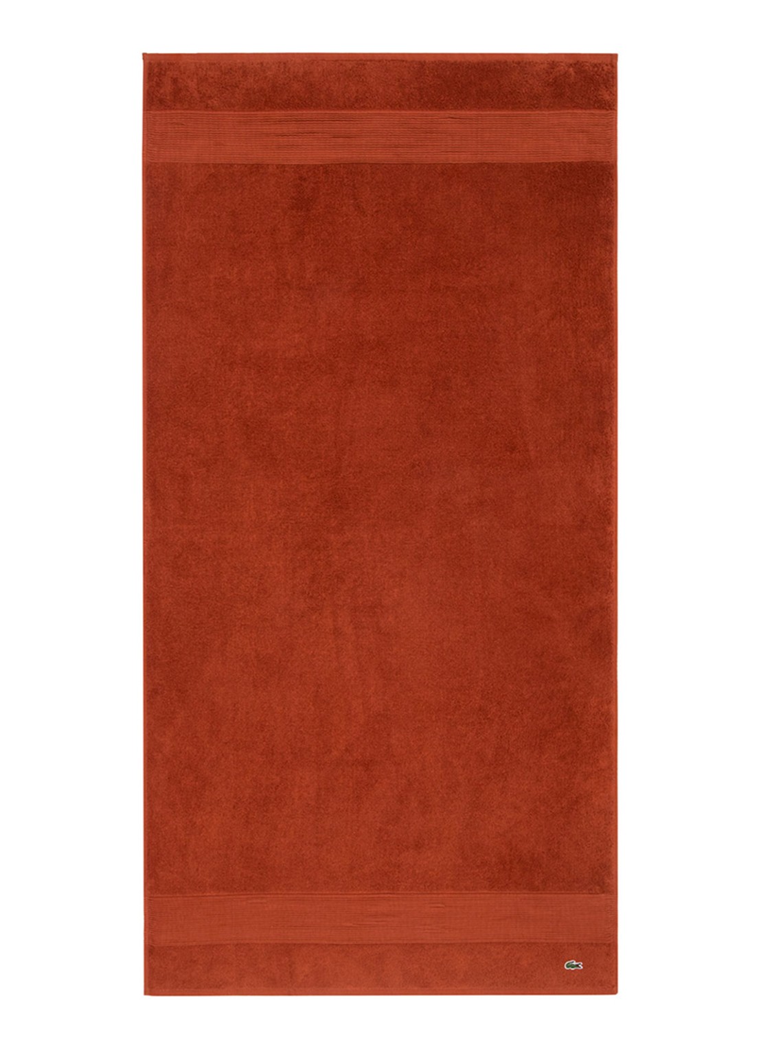 Lacoste L Lecroco badlaken - 600 gr/m2 -  70 x 140 cm - voorkant roodbruin