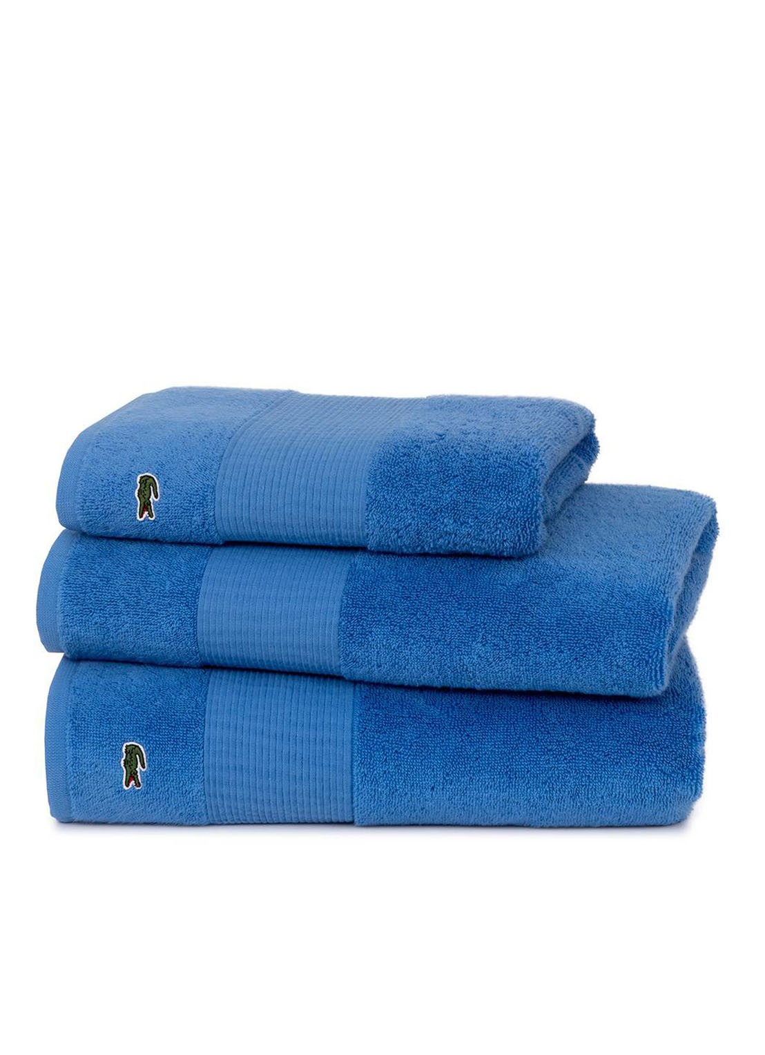 Lacoste L Lecroco badlaken - 600 gr/m2 -  70 x 140 cm - detail 2 blauw
